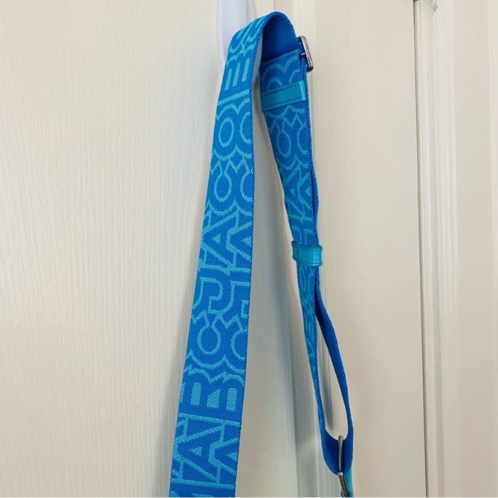 $325 NWT Marc Jacobs Blue Leather Webbing Strap Snapshot Camera Crossbody Bag - Picture 5 of 12